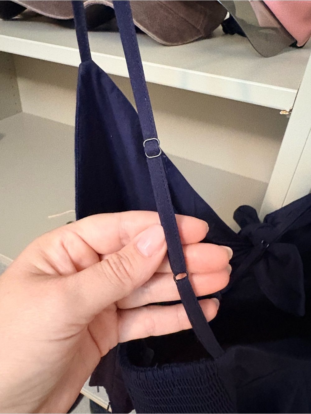 Banana Republic Factory Navy Spaghetti-Strap Knot Cami, L - Picture 6 of 10